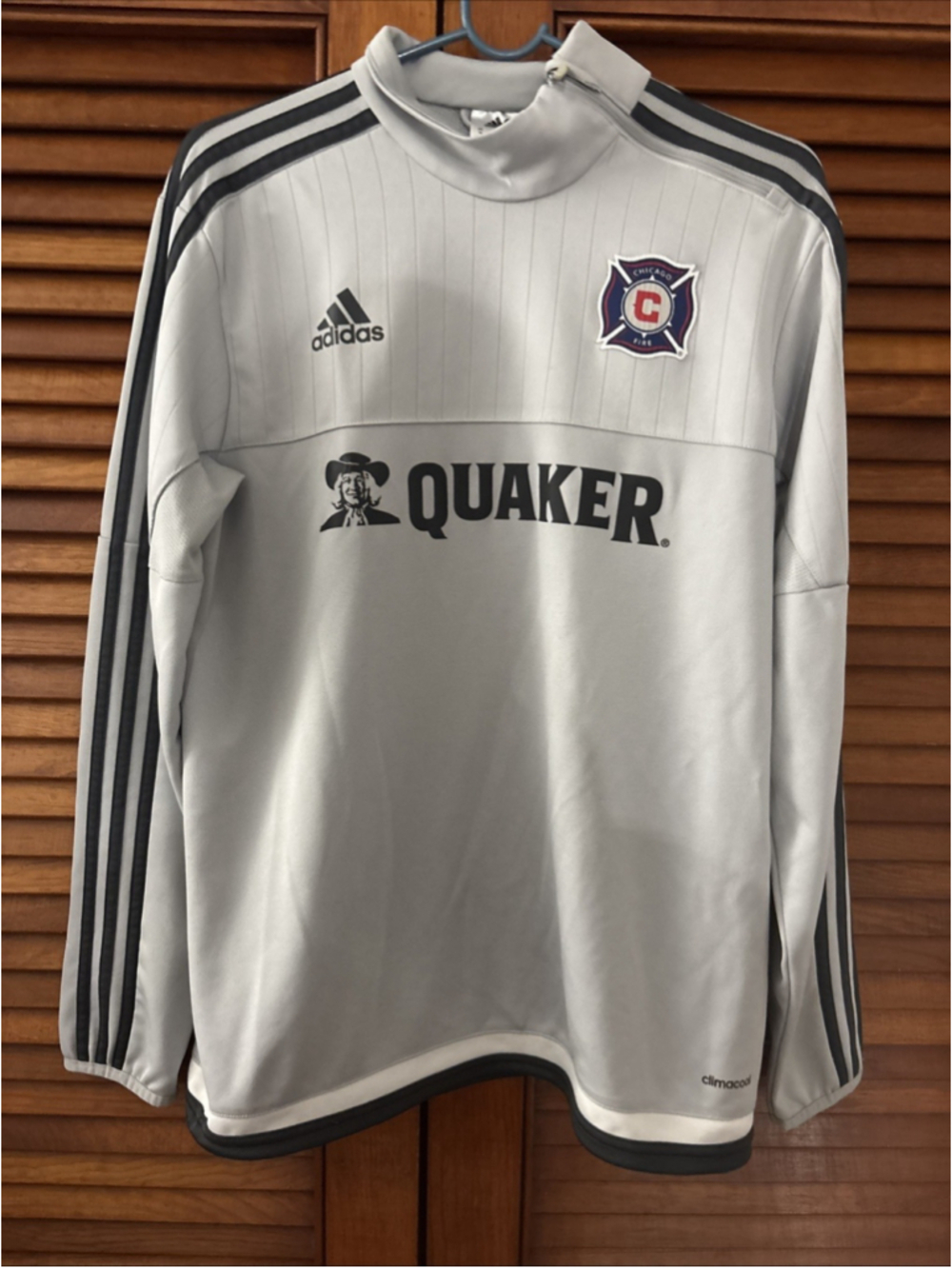 Chicago Fire MLS Adidas Aeroready Side Shoulder Zip Sweatshirt Adult M
